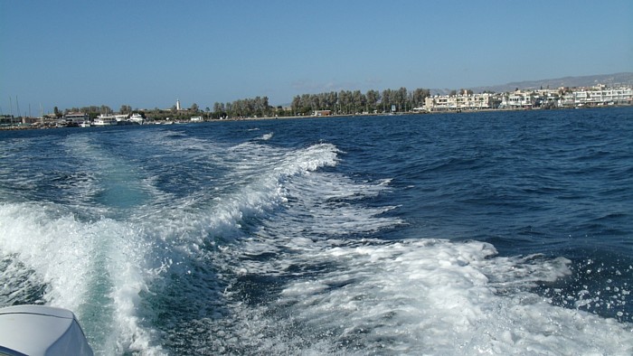 speedboat wake Cyprus